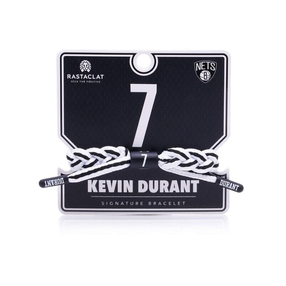 Brooklyn Nets Kevin Durant Rastaclat Braided Player Name & Number Team Bracelet - Picture 2 of 6